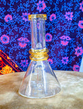 6”  Glass Beaker Waterpipe w/Amber Accents-CWP19