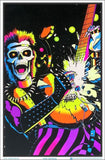 Skull Rocks Guitarist Blacklight Poster-23"x35"