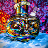 11.5" Soft Glass Alien Waterpipe-Glass on Glass-Iridescent Purple-Glow In The Dark-SG11A