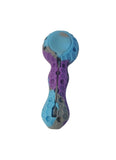 Blue/Purple Silicone Pipe | Glass Insert | Cleaning tool | Integrated Storage Compartment