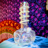11.5" Soft Glass Alien Waterpipe-Glass on Glass-Iridescent-Glow In The Dark-SG11A