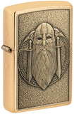Zippo Odin Emblem Brushed   Brass Windproof Lighter