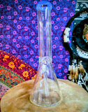 14”  Clear Beaker Waterpipe w/ Ice Catch & Periwinkle Blue Rim