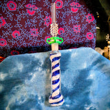 Nectar I/O Straw with 10MM Tip-White/Blue Stripes-V925N