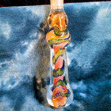 Nectar I/O Straw with 10MM Tip-Pink Gold Fume with Green Blue Ribbon-V1041N