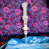 7" Color Spiral Dab Straw-Blue/White/Lilac-V960N