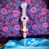7" Color Spiral Donut Dab Straw-Periwinkle&White-V1049N