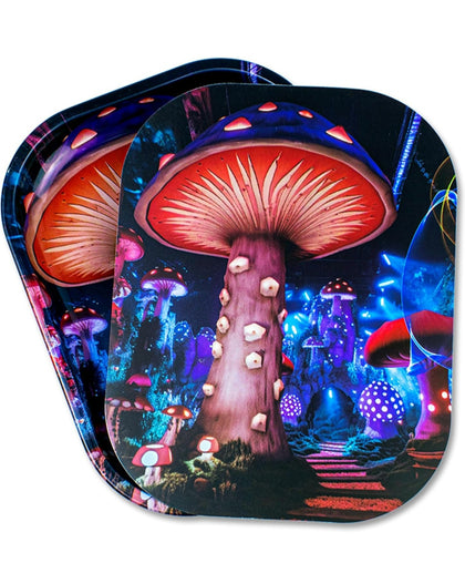 Metal Tray with Magnetic Lid Metal Tray with Lid Cover Small Cute Decorative Tray Ideal Storage for Home or on The Go, 7" x 5.5"