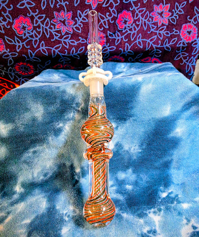 Nectar I/O Straw with 10MM Tip-Red/Blue Swirls-V1061N