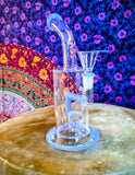 10” Single Perc Bent Neck Waterpipe w/ Periwinkle Blue Accents-RS537