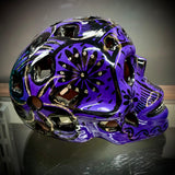 Purple with Black/Gold Pattern Sugar Skull Talavera pottery