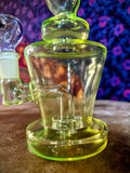 6.5" Neon Yellow Glass-Bent Neck-Single Perc Waterpipe-GWP604C
