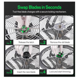 VIVOSUN 13 inch Bud Leaf Bowl Trimmer- Clear Visibility Dome, Sharp Stainless Steel Blades for Spin Cut & Solid Metal Gear Box, Hand Pruner Included (Upgraded Version)