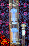 16" Dual Tree Perc Waterpipe w/Ice Catch & Perwinkle Blue Accents-RS300