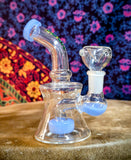 6"  Rock Glass Bent Neck Hourglass Shape Waterpipe-PeriwinkleAccents-GWP322