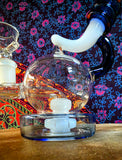 7” Globe Recycler Waterpipe w/Blue & White Accents-MK104