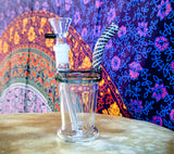 6"  Bent Neck Cup Shape Waterpipe-Gray Accents -CUP17