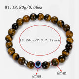 Evil Eye Tiger Eye  Bead Bracelet