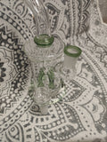 7" Waterpipe | 4-Arm Perc | Bent Neck | 14mm | Green