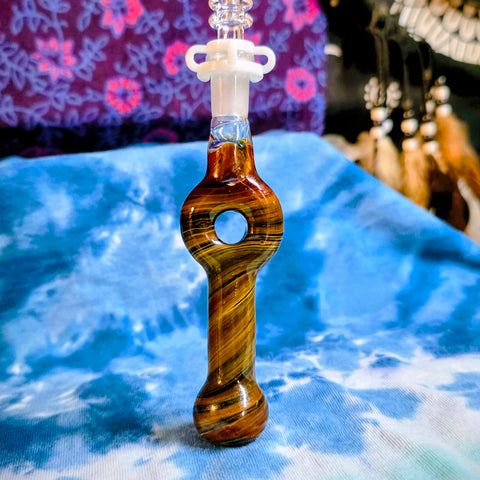 7" Spiral Donut Hole Nectar Collector-Brown/Yellow/Black-V1058N