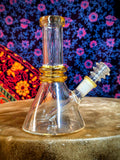 6”  Glass Beaker Waterpipe w/Amber Accents-CWP19