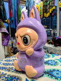 11.5"x6.5" Lavender Purple/Sparkles Monster Coin Bank Pottery from Mexico