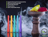 Hookah Tips, Disposable BPA-Free Plastic Mouth Tips | Individually Wrapped Hookah Hose Mouth Accessories | Thick, Long Male Ends | Clean, Colorful