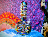 11.5" Soft Glass Alien Waterpipe-Glass on Glass-Iridescent Purple-Glow In The Dark-SG11A