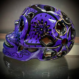 Purple with Black/Gold Pattern Sugar Skull Talavera pottery