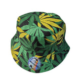 Pot Leaf Theme Bucket Hat | Reversible to Black