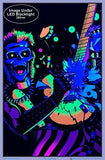 Skull Rocks Guitarist Blacklight Poster-23"x35"