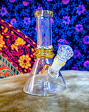 6”  Glass Beaker Waterpipe w/Amber Accents-CWP19