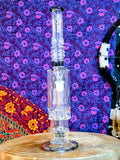 14” Rock Glass Dual Perc Waterpipe w/Black Accents-RS367
