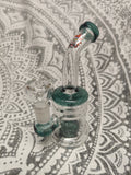 6" Waterpipe | Single Perc | Bent Neck | 14mm | Green/Clear