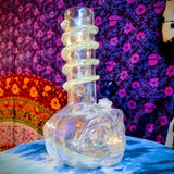 11.5" Soft Glass Alien Waterpipe-Glass on Glass-Iridescent-Glow In The Dark-SG11A