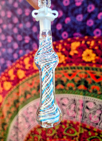 7" Color Spiral Dab Straw-Blue/White/Lilac-V960N