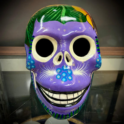 Purple Skull With Sunflowers Large