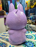 11.5"x6.5" Lavender Purple/Sparkles Monster Coin Bank Pottery from Mexico