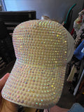 White  Bedazzled Bling Baseball Hat