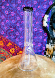 14”  Clear Beaker Waterpipe w/ Ice Catch & Black  Rim