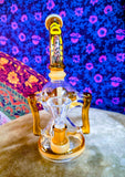 10” Single Perc Two Arm Recycler Waterpipe w/Amber Accents-RS538