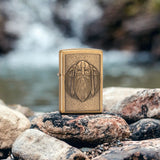 Zippo Odin Emblem Brushed   Brass Windproof Lighter