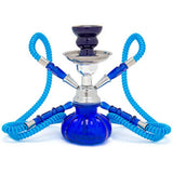 9" Pumpkin 2 Hose Hookah Blue