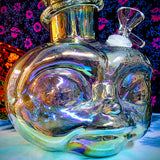 11.5" Soft Glass Alien Waterpipe-Glass on Glass-Iridescent Gray-Glow In The Dark-SG11A