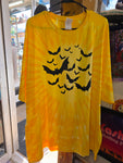 Size 4x Yellow T Shirt with Flying Black Bats