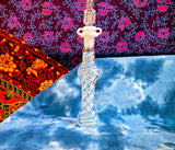 7" Color Spiral Dab Straw-Blue/White/Lilac-V960N