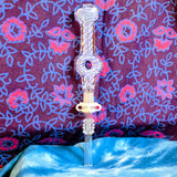 7" Color Spiral Donut Dab Straw-Periwinkle&White-V1049N