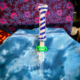 Nectar I/O Straw with 10MM Tip-White/Blue Stripes-V925N