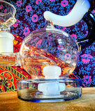 7” Globe Recycler Waterpipe w/Blue & White Accents-MK104