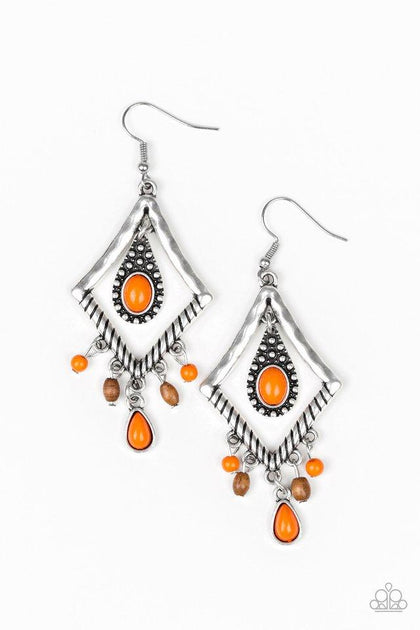 Southern Sunsets - Orange-Paparazzi Earrings